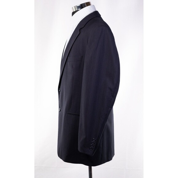 Jos A Bank 2 Button Blue Striped 100% Wool Sport Coat Jacket Blazer Sz 46r - Picture 4 of 13